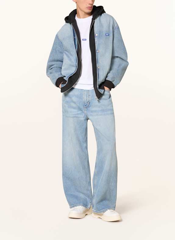 HUGO Jeans DRAISEN Oversize Fit 446 TURQUOISE/AQUA