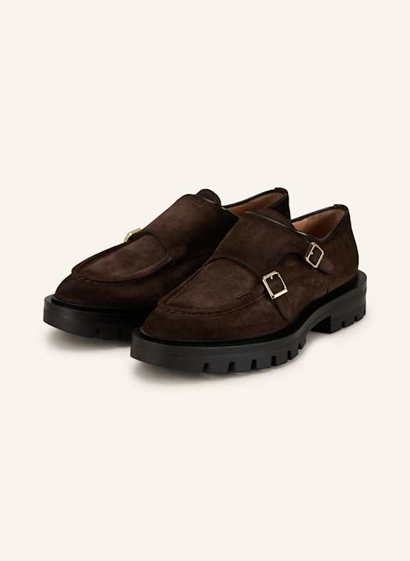 Santoni Double-Monks FEINT DUNKELBRAUN