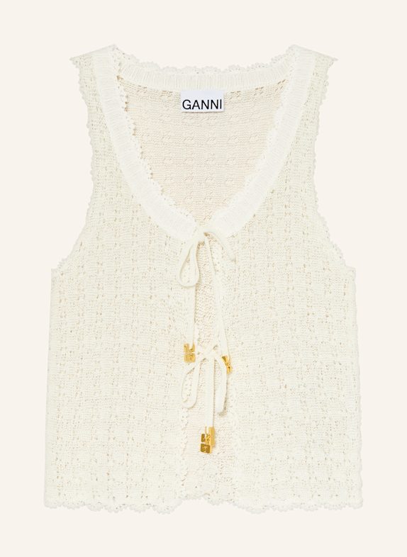 GANNI Knit vest ECRU