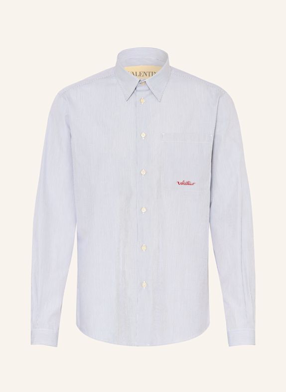 VALENTINO Shirt slim fit WHITE/ DARK BLUE