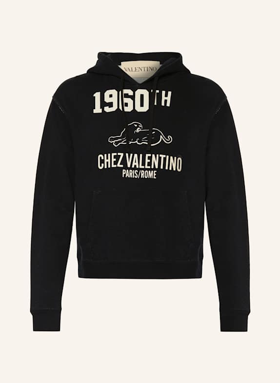 VALENTINO Bluza z kapturem CZARNY