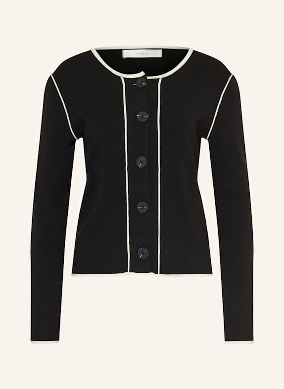 InWear Pletený kardigan SACCOIW ČERNÁ/ BÍLÁ