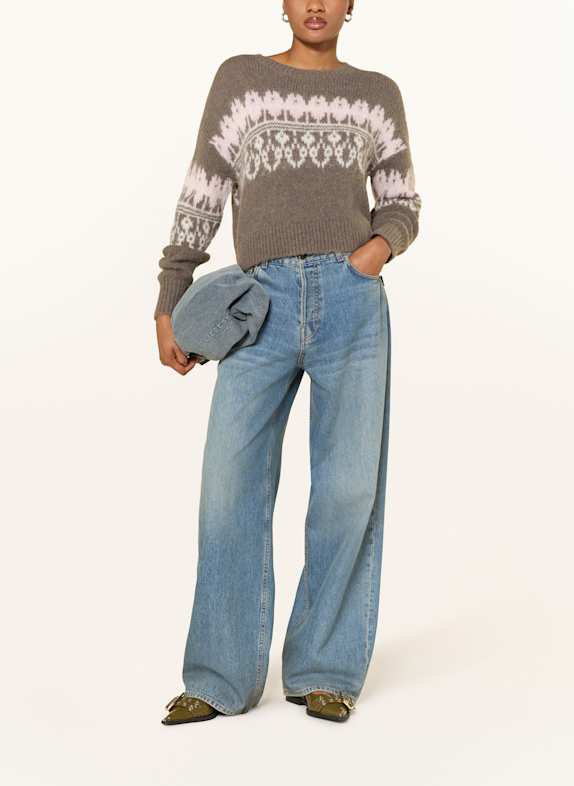 MRS 
HUGS Pullover mit Alpaka DUNKELGRAU / ROSA / WEISS