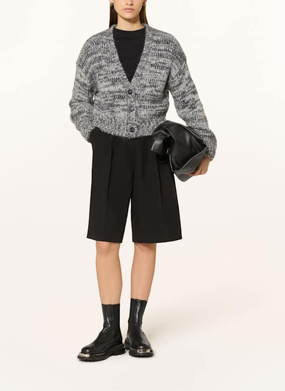 MRS & HUGS Gebreid vest met alpaca DONKERGRIJS / LICHTGRIJS