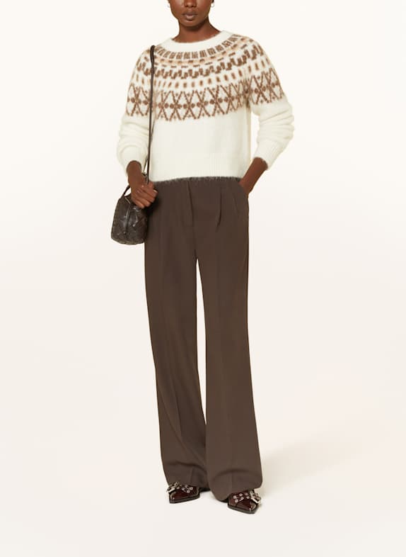 MRS 
HUGS Pullover mit Alpaka ECRU / BRAUN / DUNKELBRAUN