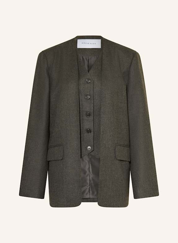 MRS & HUGS Craig Green contrast panel check jacket DARK GRAY