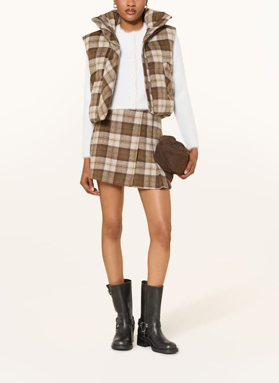 MRS & HUGS Quilted vest BROWN/ ECRU/ DARK BROWN