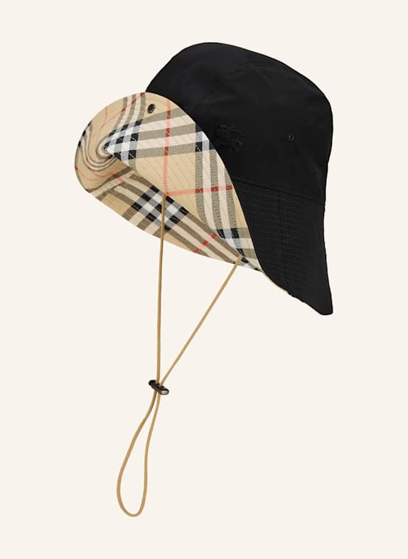 BURBERRY Klobouk Bucket Hat ČERNÁ