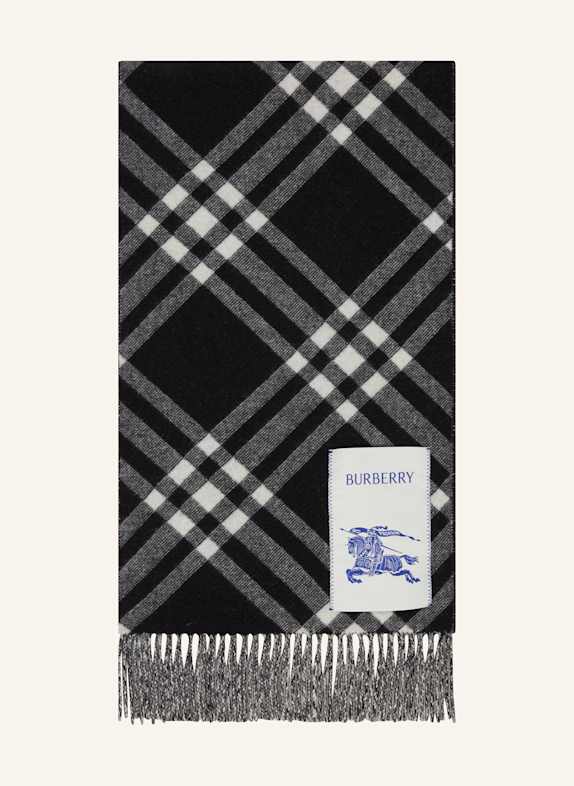 BURBERRY Cashmere scarf BLACK/ WHITE