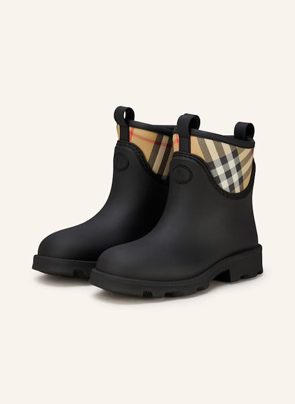 BURBERRY Rain boots MARSH STAMP BLACK