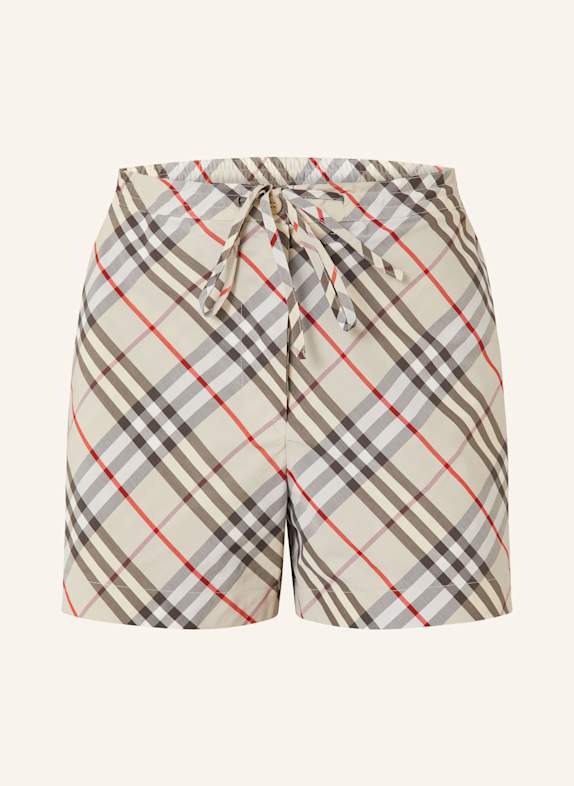 BURBERRY Shorts CREME/ SCHWARZ/ ROT