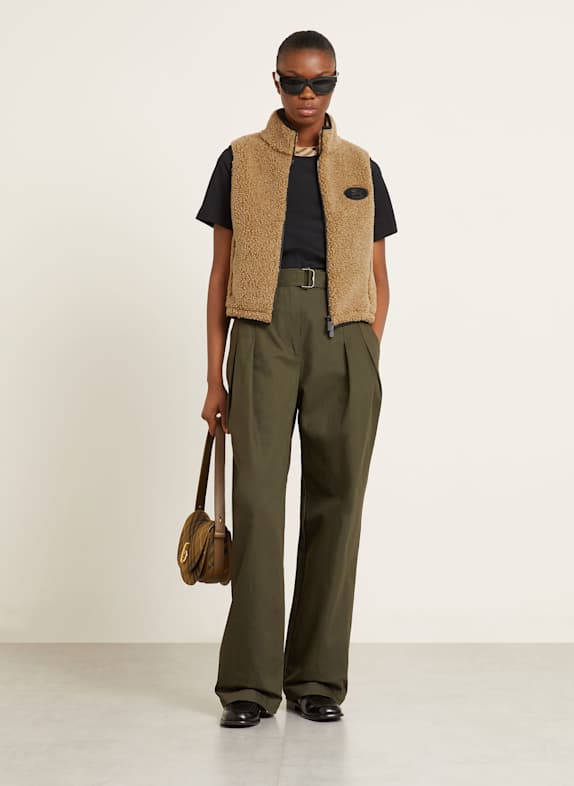 BURBERRY Teddyfell-Weste HELLBRAUN / SCHWARZ