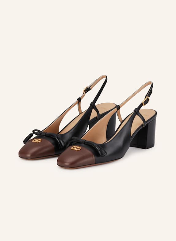 VALENTINO GARAVANI Slingpumps VALET DU ROI SCHWARZ/ DUNKELBRAUN