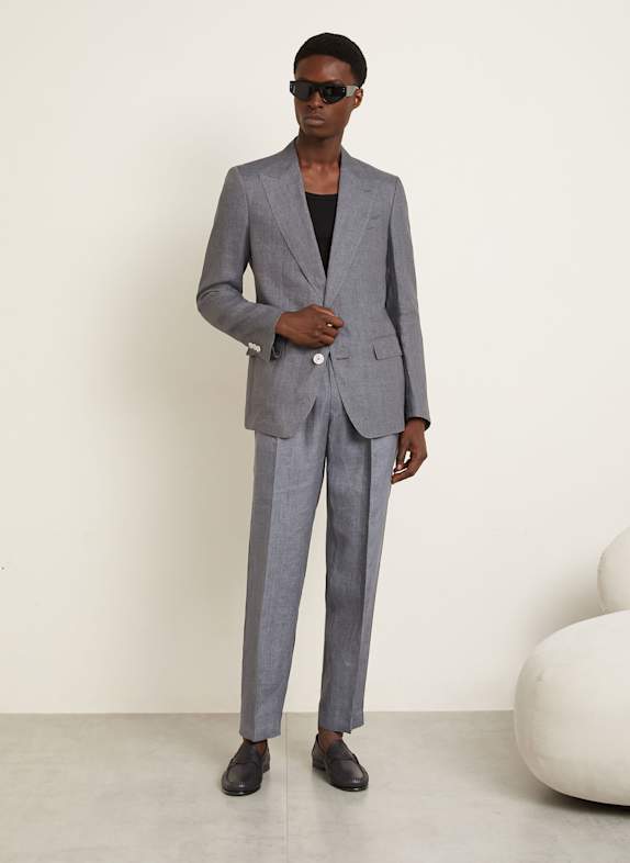 DOLCE & GABBANA Heren colbert Extra Slim Fit van linnen N0701 GRIGIO CHIARO 7