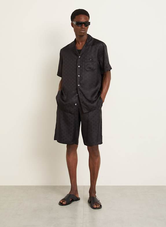 DOLCE & GABBANA Resorthemd Comfort Fit van zijde ZWART