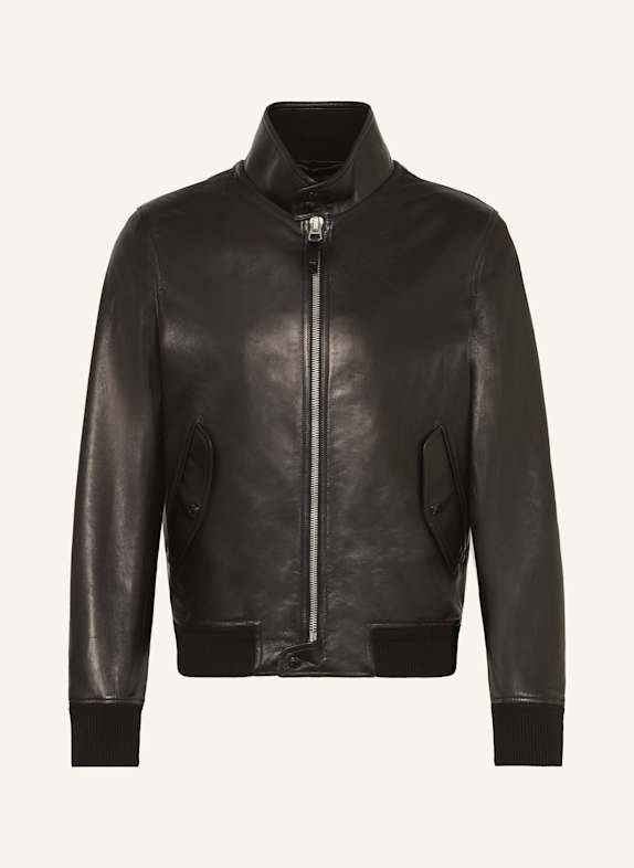 TOM FORD Lederjacke HARRINGTON SCHWARZ