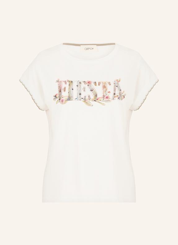 CARTOON T-shirt with glitter thread CREAM/ LIGHT BLUE