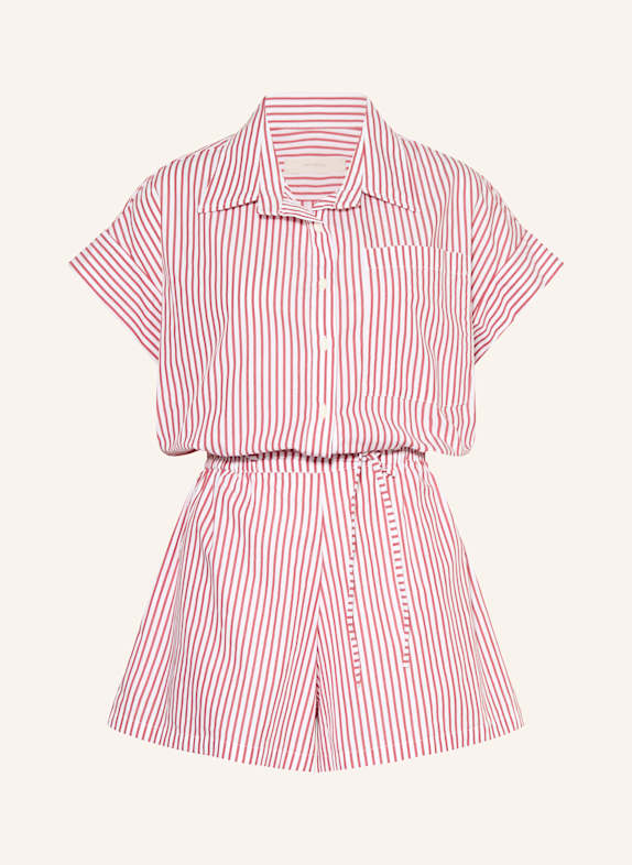 FAITHFULL THE BRAND Kombinezon ZION CIEMNOCZERWONY / BIAŁY