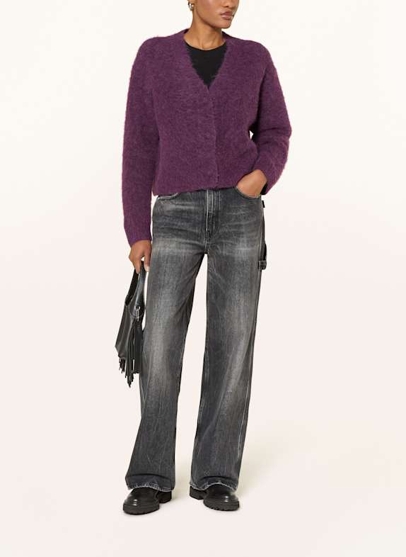 MRS & HUGS Gebreid vest van alpaca PAARS