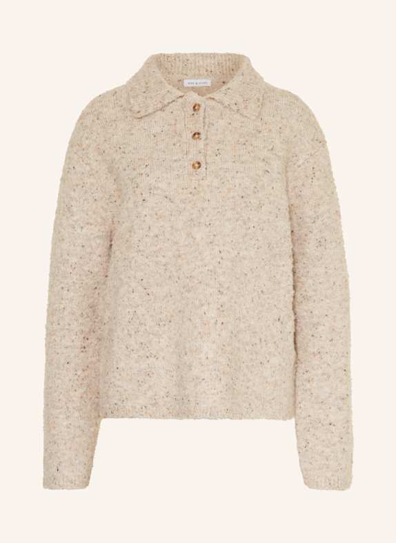 MRS & HUGS Half-zip sweater CREAM/ BEIGE/ GRAY
