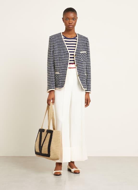 VALENTINO GARAVANI Shopper VIVA SUPERSTAR CROCHET BEIGE / SCHWARZ