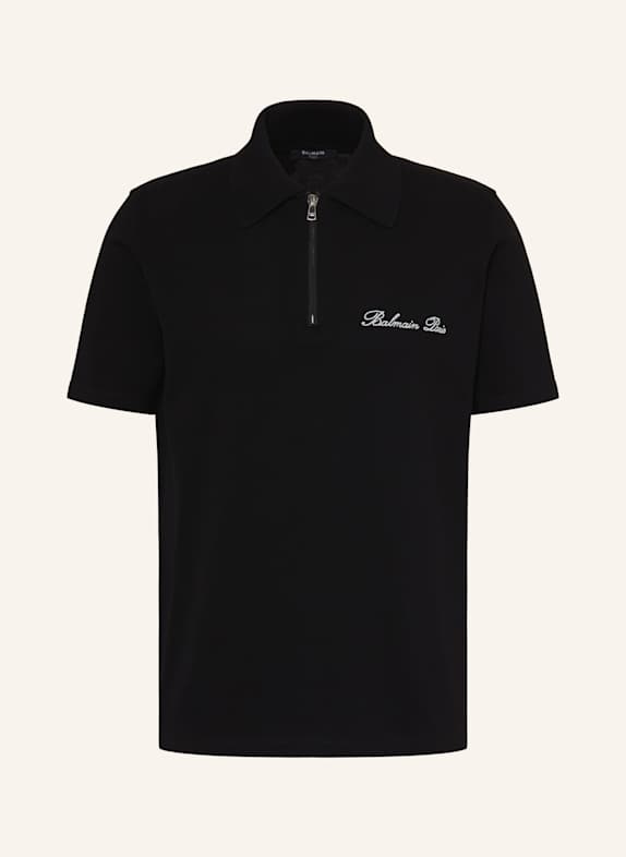 BALMAIN Piqué polo shirt BLACK