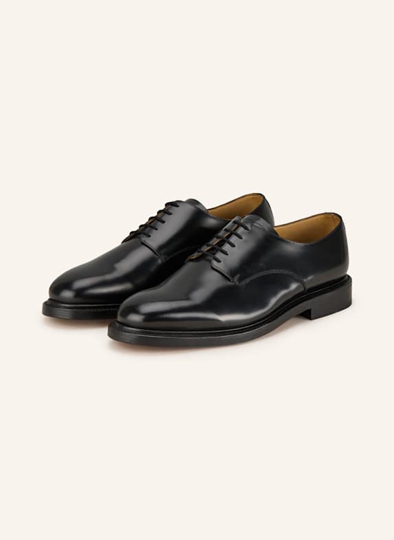 SANDRO Lakierowane buty sznurowane CZARNY