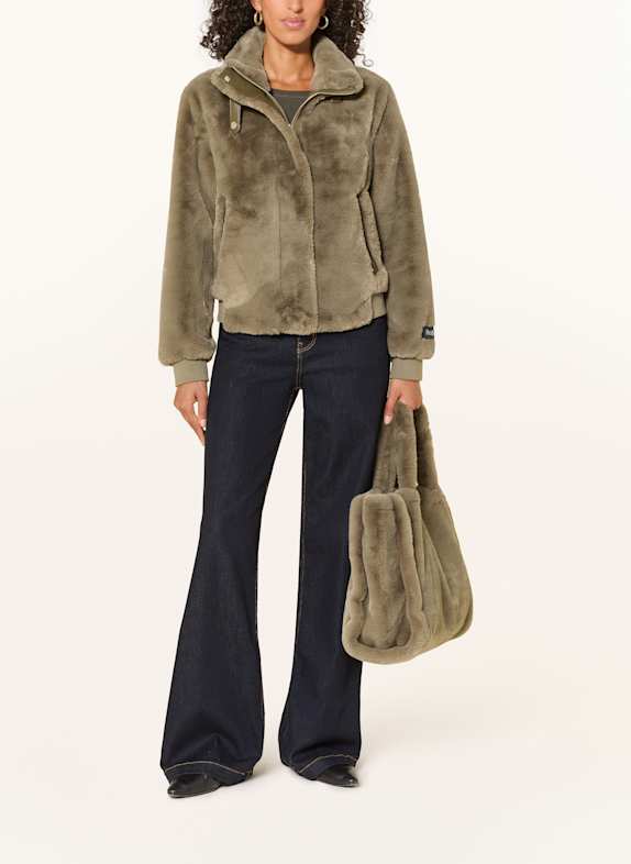RINO & PELLE AMBRA faux fur bomber jacket GREEN