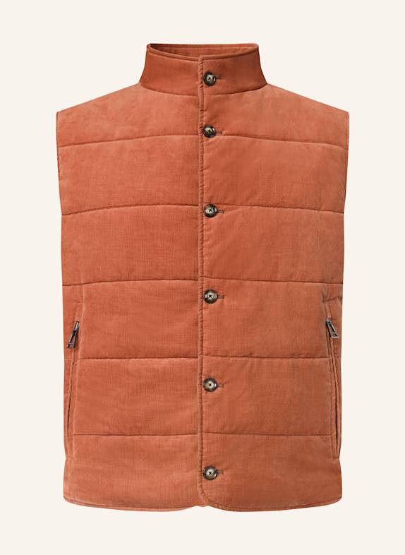 windsor. ERICE quilted vest in corduroy DARK ORANGE