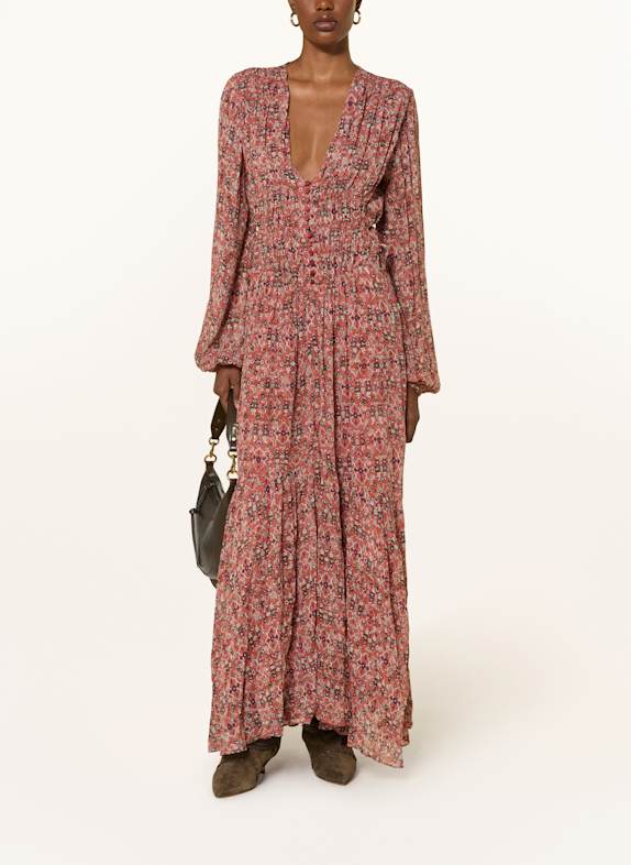 MARANT ÉTOILE BRIANE dress SALMON/ BLACK/ PURPLE
