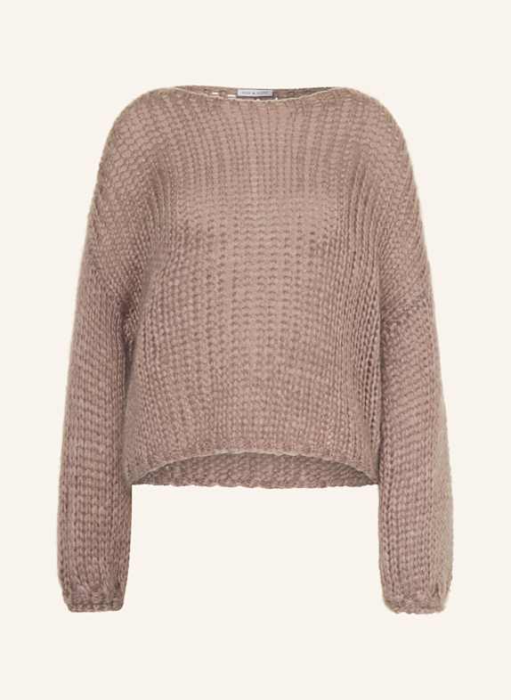 MRS & HUGS Sweater with mohair TAUPE