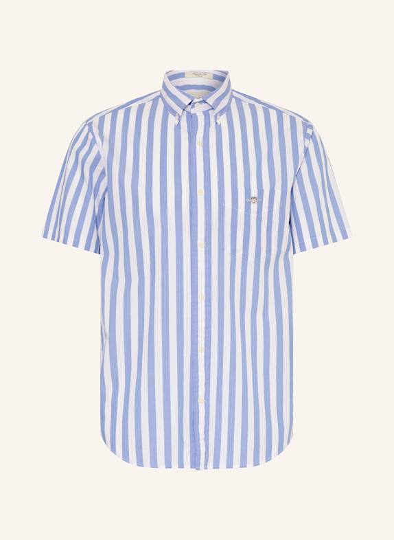 GANT Kurzarm-Hemd Regular Fit HELLBLAU/ WEISS