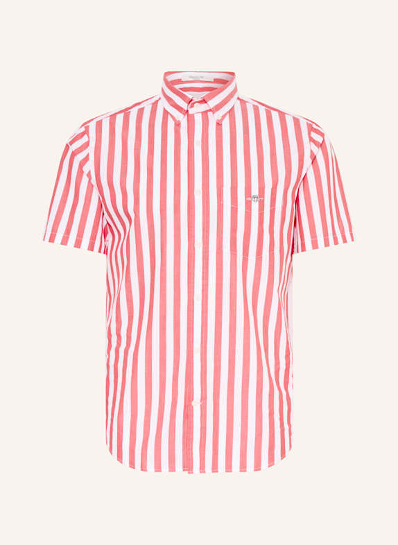 GANT Kurzarm-Hemd Regular Fit ROT/ WEISS