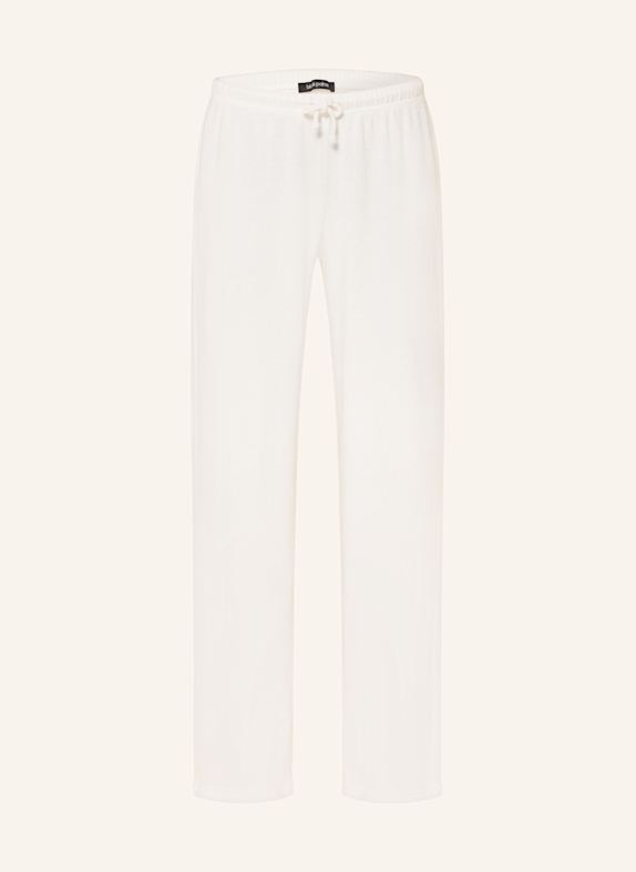 black palms BINI jogger style wide leg trousers in terrycloth WHITE