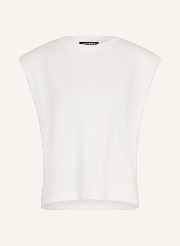 black palms Dzianinowy top BINI z bouclé KREMOWY