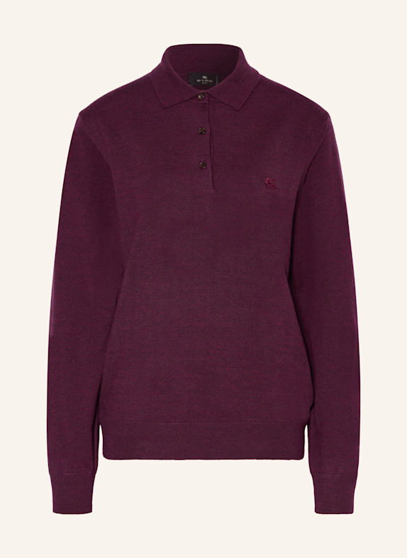 ETRO Koszulka polo z dzianiny CIEMNOCZERWONY