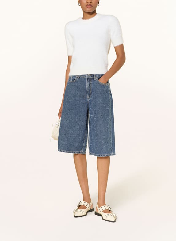 MRS & HUGS Jeans bermuda's met sierstenen DARK BLUE