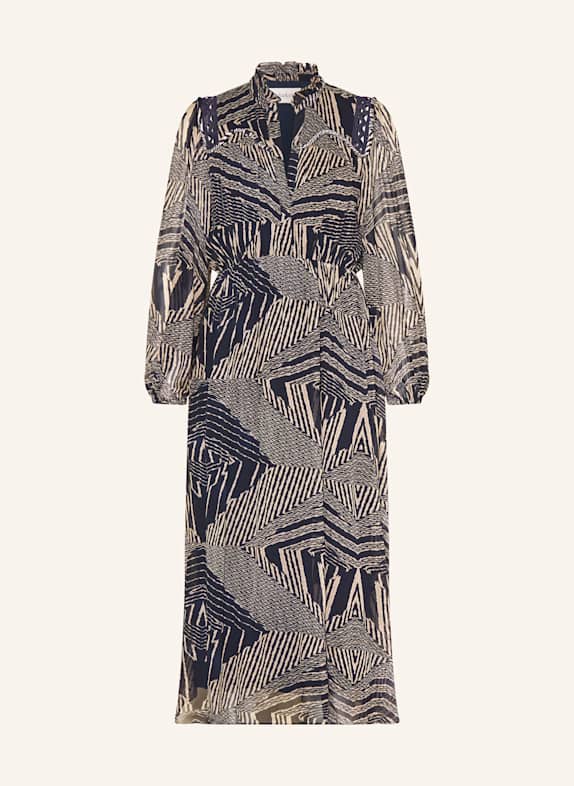 ba&sh Šaty ANTAL TMAVĚ MODRÁ/ BÉŽOVÁ