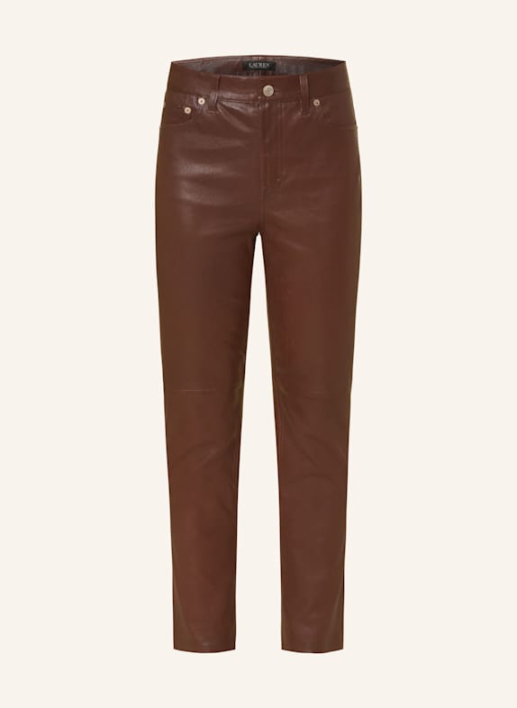 LAUREN RALPH LAUREN Lederhose BRAUN