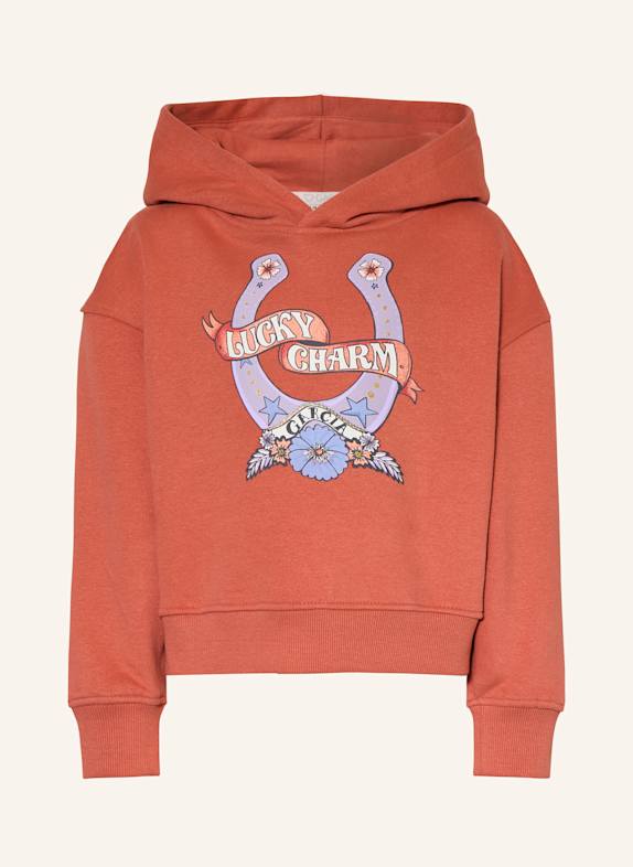 GARCIA Mikina s kapucí TMAVĚ ORANŽOVÁ