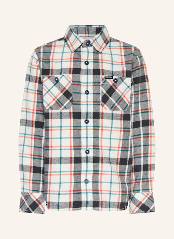 GARCIA Flanellhemd WEISS / DUNKELGRAU / ORANGE
