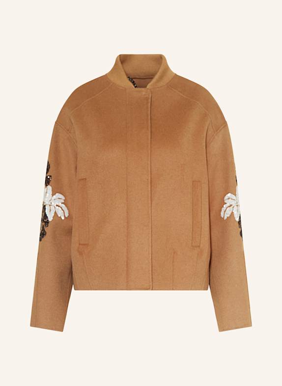 BLONDE No.8 Jacke CHRISTY mit Pailletten CAMEL/ SCHWARZ/ WEISS