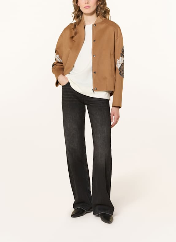 BLONDE No.8 Jacke CHRISTY mit Pailletten CAMEL/ SCHWARZ/ WEISS