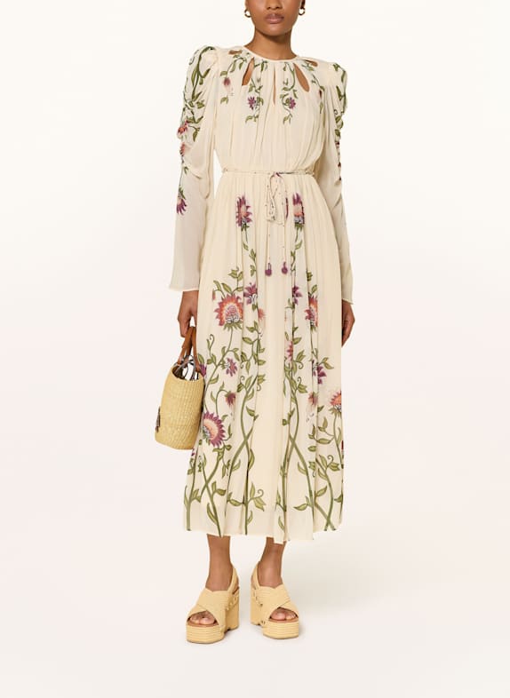 FARM RIO Cocktailkleid ROMANTIC NATURE BEIGE/ GRÜN/ LILA