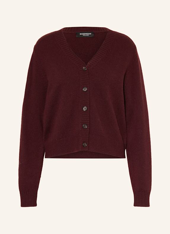REPEAT Strickjacke aus Cashmere DUNKELROT