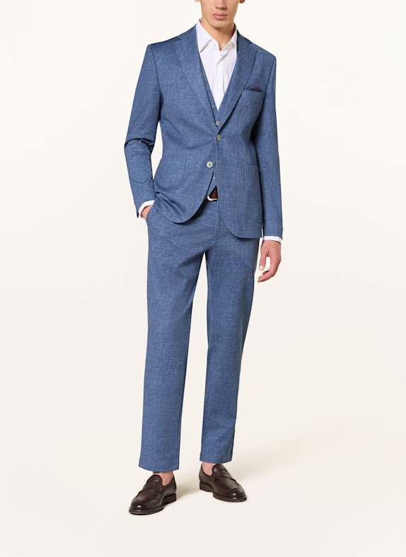 PAUL Slim fit colbert van jersey 650 Mid Blue