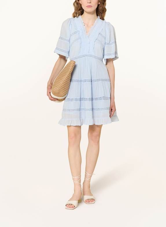 NEO NOIR MILENE dress with lace and ruffles LIGHT BLUE