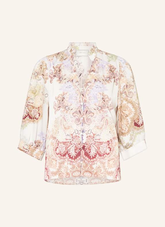NEO NOIR ROSELLE blouse with 3/4 sleeves CREAM/ LIGHT PURPLE/ DARK RED