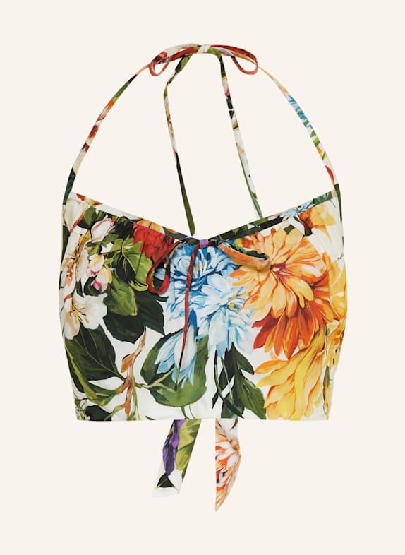 DOLCE & GABBANA Cropped top BÍLÁ/ ZELENÁ/ ORANŽOVÁ