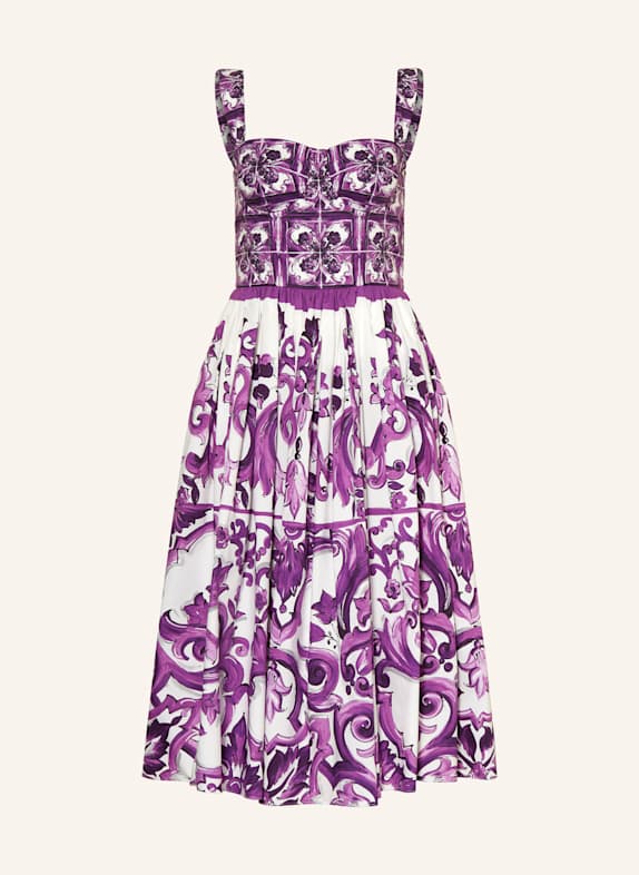 DOLCE & GABBANA Cocktailkleid LILA/ DUNKELLILA/ WEISS